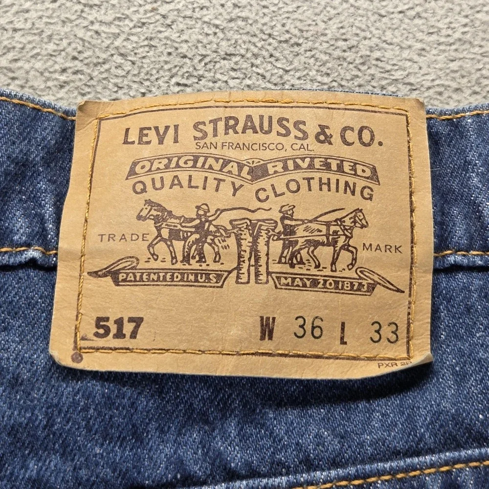 Vintage Levis 517 Jeans Mens Blue Bootcut Made In USA Orange Tab 90s Fits‎ 32x32